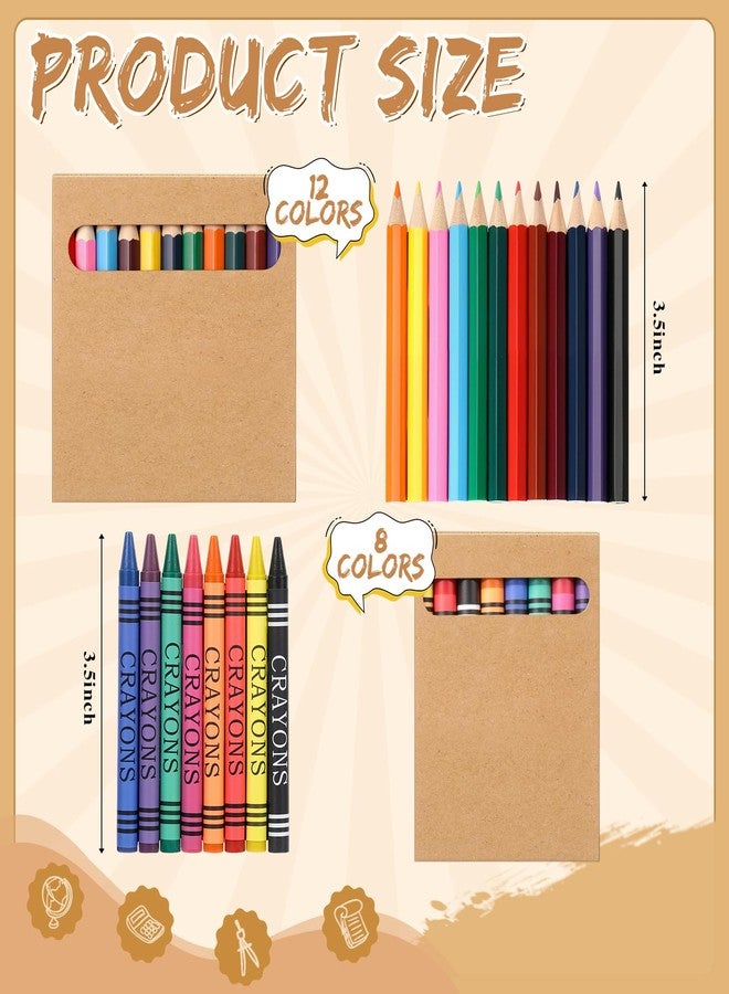 Weekgrat 30 Sets Colored Pencils and Crayons Bulk Valentine's Day Gift Classroom Exchange Gift Class Prize, Craft Supplies in Box Mini Pencils Crayons Teacher Supplies, Cute Birthday Party Gifts - Image 2